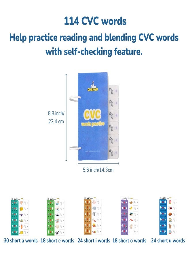 CHEFAN CVC Word Spelling Games, Phonics Flash Card Sight Word Games, Preschool Kindergarten Learning Activities, Montessori Educational Toy Gift for 3 4 5 6 Year Old Kids - Image 4